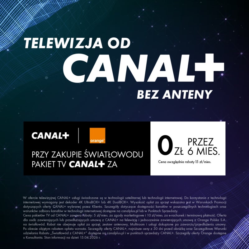 Przyjdź i zyskaj 6 miesięcy TV za darmo.